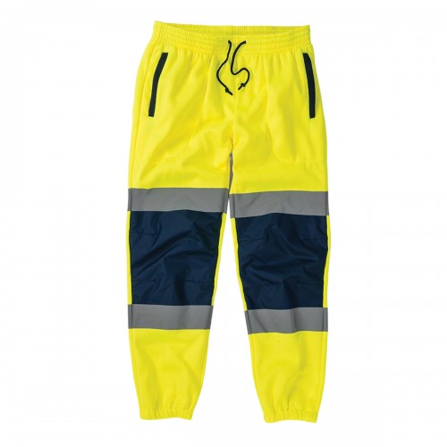 Front - Tough Grit Mens Two Tone Hi-Vis Trousers