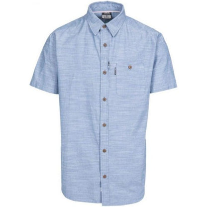 Front - Trespass Mens Slapton Denim Short Sleeve Shirt