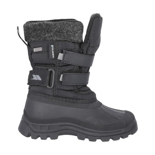 Front - Trespass Childrens Boys Strachan II Waterproof Touch Fastening Snow Boots