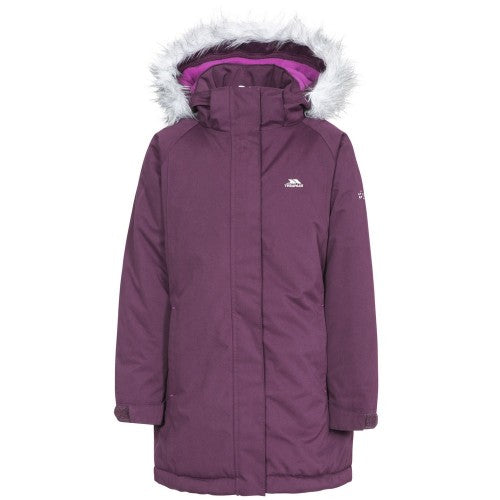Front - Trespass Childrens Girls Fame Waterproof Parka Jacket