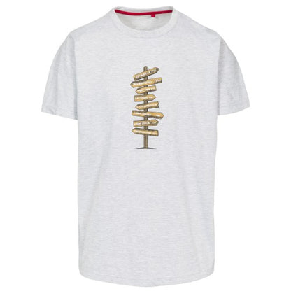Khaki - Front - Trespass Mens Signpost Marl T-Shirt
