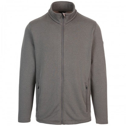 Front - Trespass Mens Addleyfield Striped Knitted Fleece Jacket
