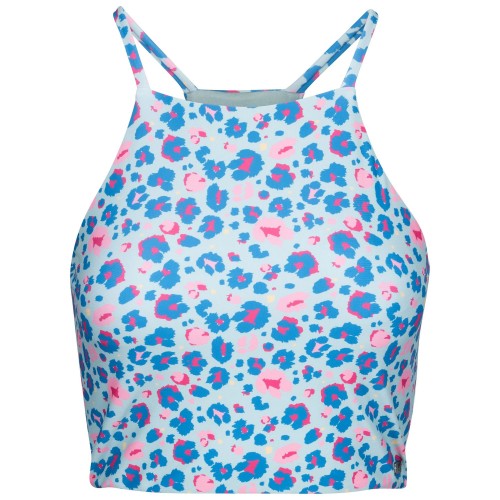 Front - Trespass Womens/Ladies Harlow Leopard Print Swim Top