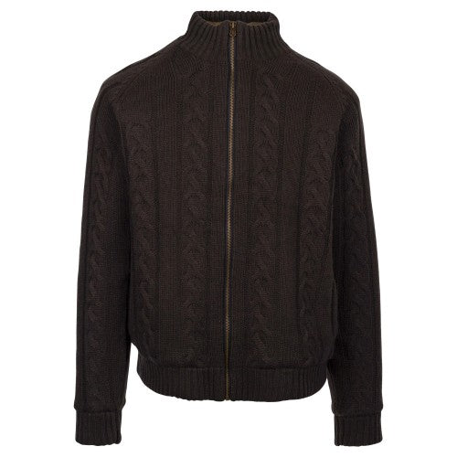 Front - Trespass Mens Dipton Knitted Jacket