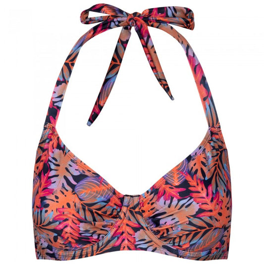 Front - Trespass Womens/Ladies Norie Tropical Leaves Bikini Top