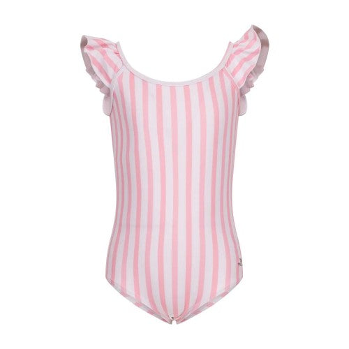 Front - Trespass Girls Silia Stripe One Piece Swimsuit