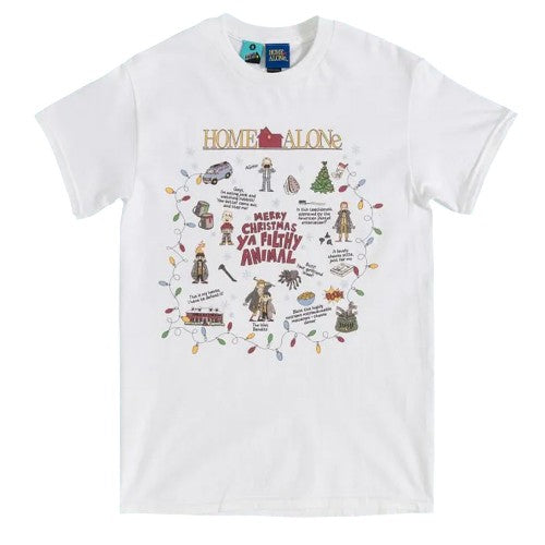 Front - Home Alone Unisex Adult Cotton Christmas T-Shirt