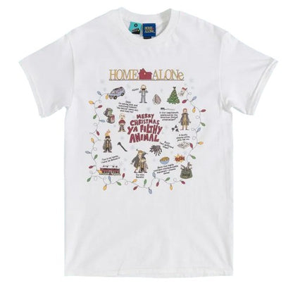 Front - Home Alone Unisex Adult Cotton Christmas T-Shirt