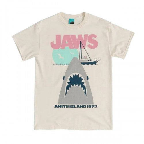 Front - Jaws Unisex Adult Shark Cotton T-Shirt