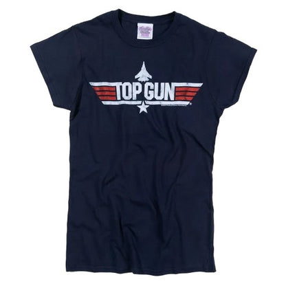 Front - Top Gun Womens/Ladies Charlie Back Print Fitted T-Shirt