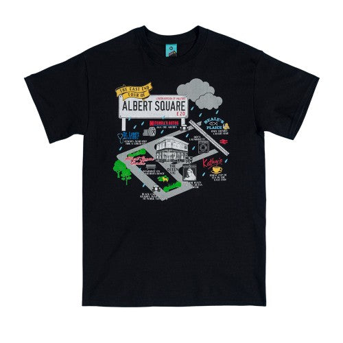 Front - Truffle Shuffle Unisex Adult Eastenders Inspired Albert Square Map T-Shirt
