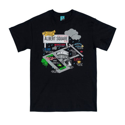 Front - Truffle Shuffle Unisex Adult Eastenders Inspired Albert Square Map T-Shirt