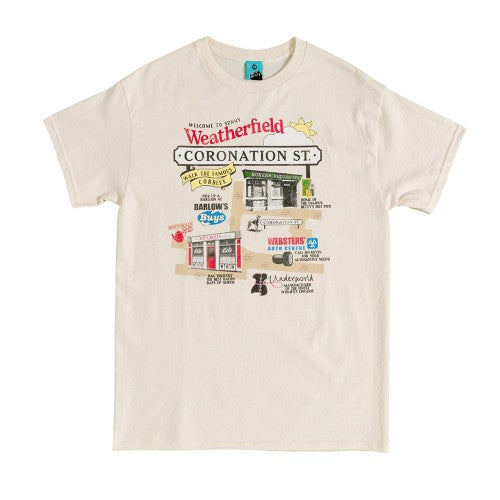 Front - Truffle Shuffle Unisex Adult Coronation Street Inspired Weatherfield Map T-Shirt