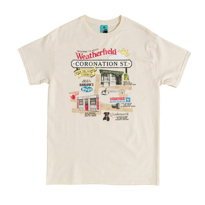 Front - Truffle Shuffle Unisex Adult Coronation Street Inspired Weatherfield Map T-Shirt