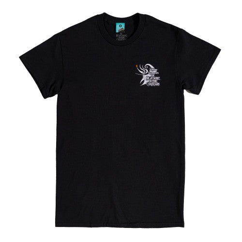 Front - The Nightmare Before Christmas Unisex Adult Zero Embroidered T-Shirt