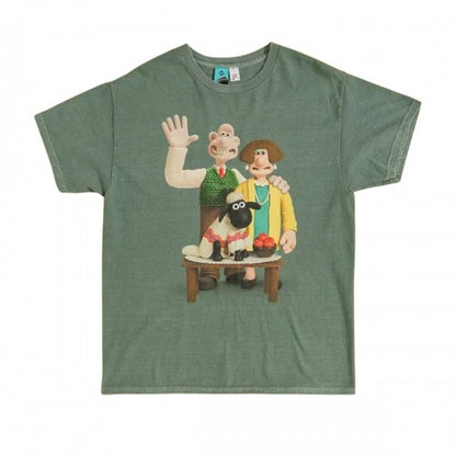 Front - Wallace and Gromit Unisex Adult Vintage Wash Boxy T-Shirt