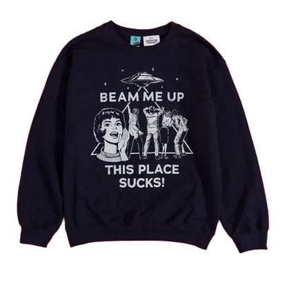 Front - Stranger Things Unisex Adult Beam Me Up Sweatshirt
