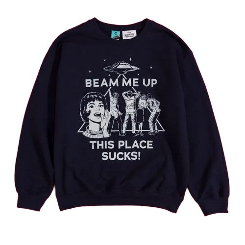 Front - Stranger Things Unisex Adult Beam Me Up Sweatshirt
