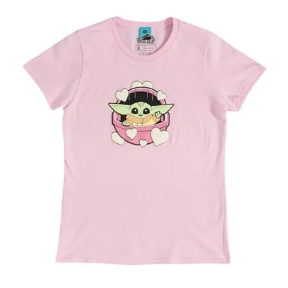 Front - Star Wars The Mandalorian Womens/Ladies Grogu Puff Print Fitted T-Shirt