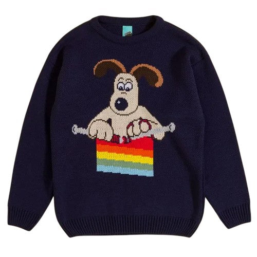 Front - Wallace and Gromit Unisex Adult Gromit Knitted Jumper