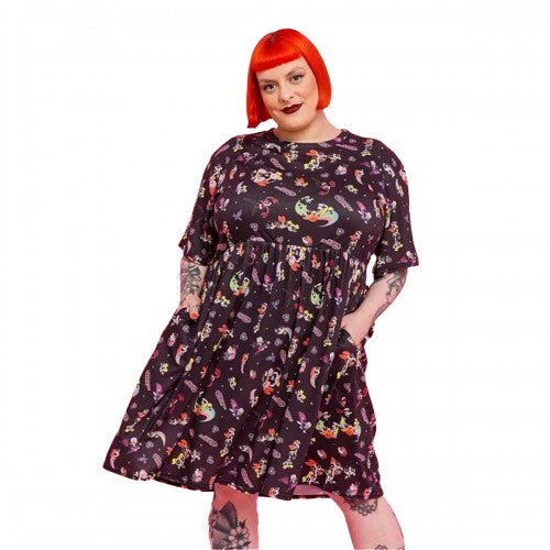 Front - The Powerpuff Girls Womens/Ladies All-Over Print Smock Dress