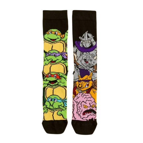 Front - Teenage Mutant Ninja Turtles Unisex Adult Heroes And Villains Crew Socks