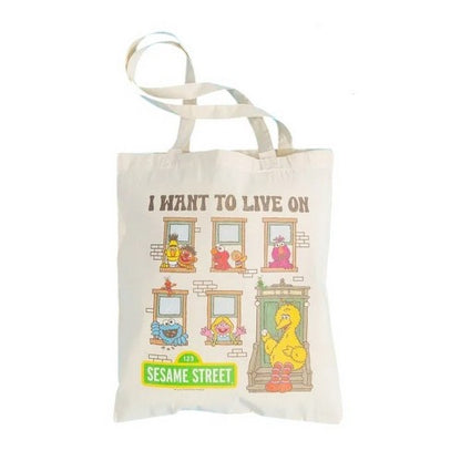 Front - Sesame Street I Want To Live On Tote Bag