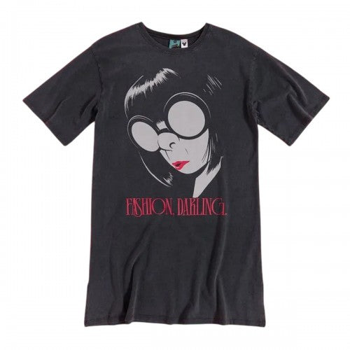 Front - Incredibles Womens/Ladies Fashion Darling Edna Mode Washed T-Shirt Dress