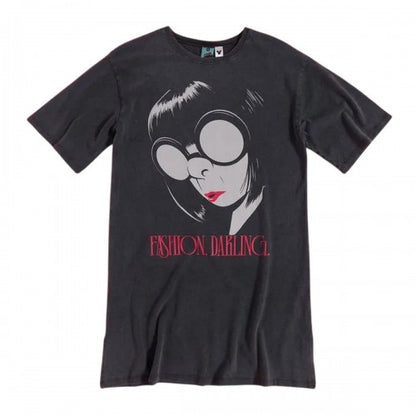 Front - Incredibles Womens/Ladies Fashion Darling Edna Mode Washed T-Shirt Dress