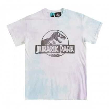 Front - Jurassic Park Unisex Adult Logo Tie Dye T-Shirt