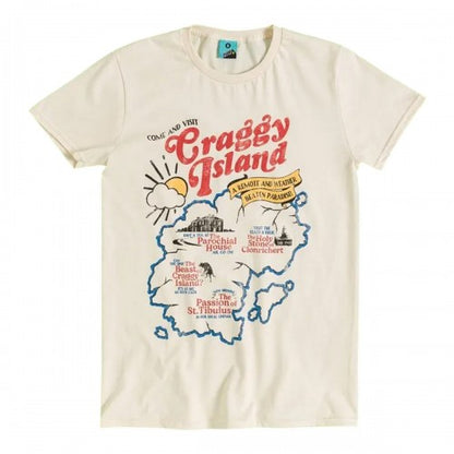 Front - Father Ted Unisex Adult Inspired Craggy Island Map T-Shirt