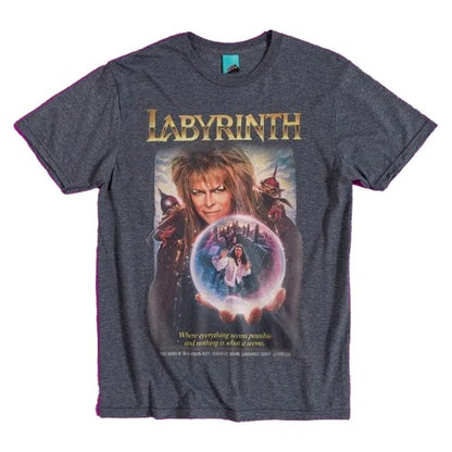 Front - Labyrinth Unisex Adult Classic Movie Poster T-Shirt
