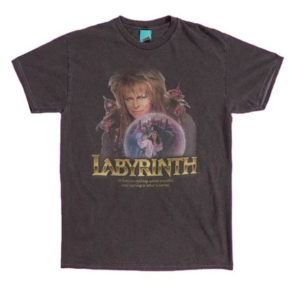 Front - Labyrinth Unisex Adult Jareth The Goblin King Crystal Ball T-Shirt