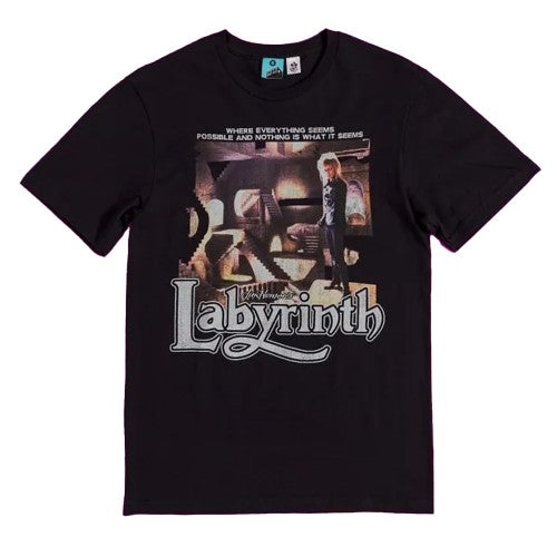 Front - Labyrinth Unisex Adult Maze Scene Jareth The Goblin King T-Shirt