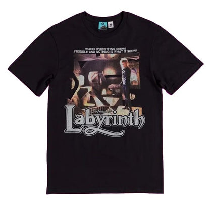 Front - Labyrinth Unisex Adult Maze Scene Jareth The Goblin King T-Shirt