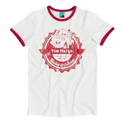 Front - Cars Unisex Adult Towing And Salvage Tow Mater Ringer T-Shirt