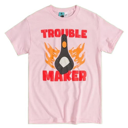 Front - Wallace and Gromit Unisex Adult Trouble Maker Feathers McGraw T-Shirt