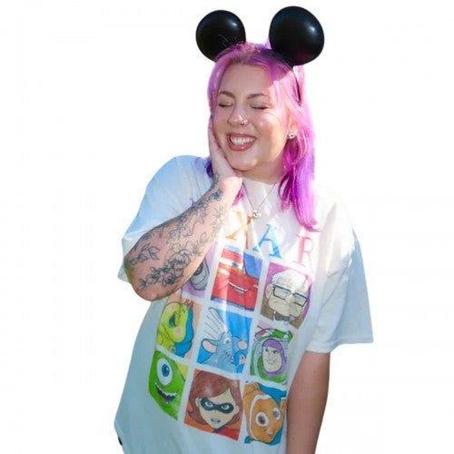 Front - Disney Pixar Unisex Adult Retro Grid T-Shirt