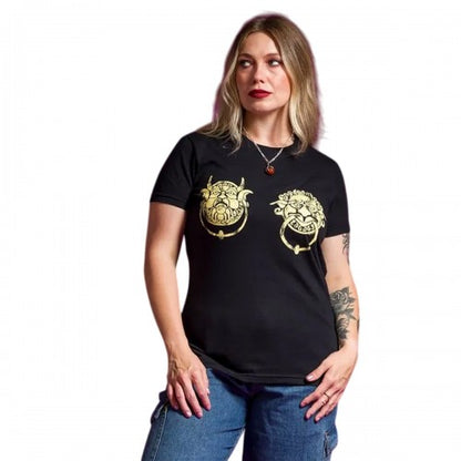 Front - Labyrinth Womens/Ladies Knockers Fitted T-Shirt