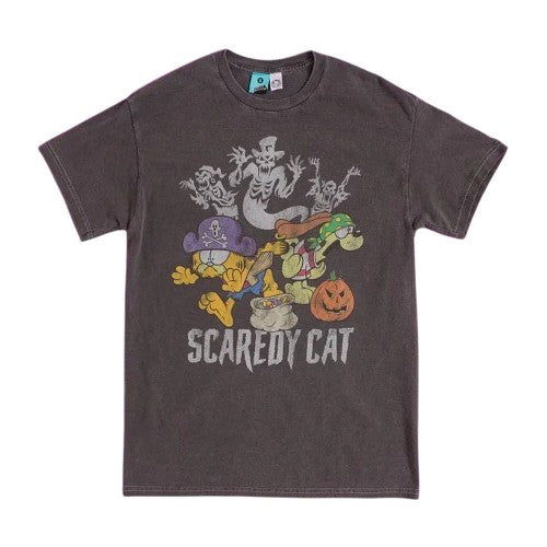 Front - Garfield Unisex Adult Scaredy Cat T-Shirt