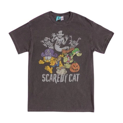 Front - Garfield Unisex Adult Scaredy Cat T-Shirt