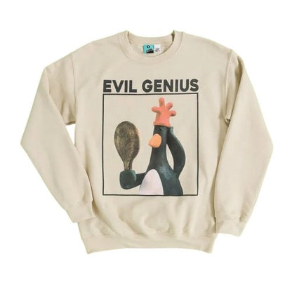 Front - Wallace and Gromit Unisex Adult Evil Genius Feathers McGraw Sweatshirt