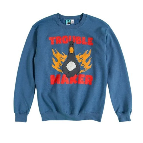 Front - Wallace and Gromit Unisex Adult Trouble Maker Feathers McGraw Sweatshirt