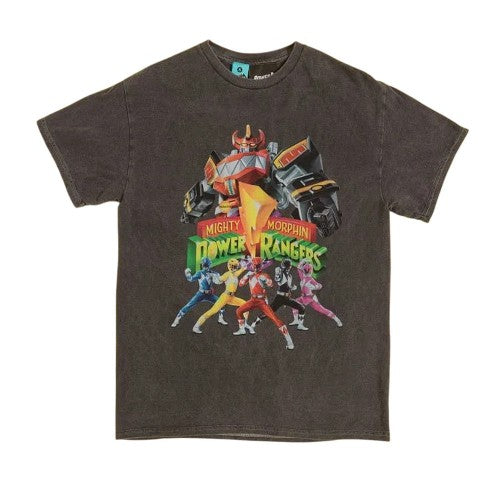 Front - Mighty Morphin Power Rangers Unisex Adult Vintage Wash T-Shirt