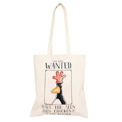 Front - Wallace and Gromit Wanted Poster Feathers McGraw Tote Bag