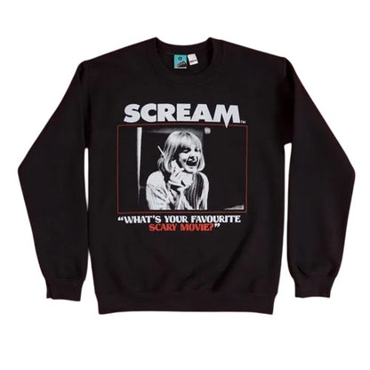 Front - Scream Unisex Adult Whats Your Favourite Scary Movie Sweatshirt