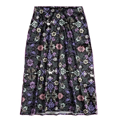 Front - Nightmare Before Christmas Womens/Ladies Floral Satin Midi Skirt