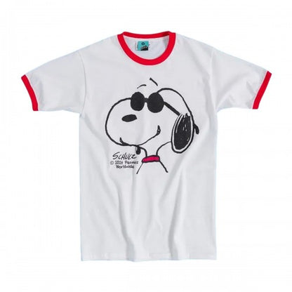 Front - Peanuts Unisex Adult Snoopy Ringer T-Shirt