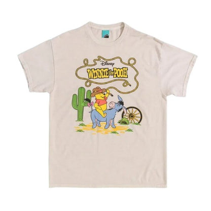 Front - Winnie the Pooh Unisex Adult Cowboy Vintage Wash T-Shirt
