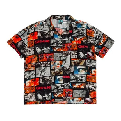 Front - Gremlins Unisex Adult Movie Reel Button Front Shirt
